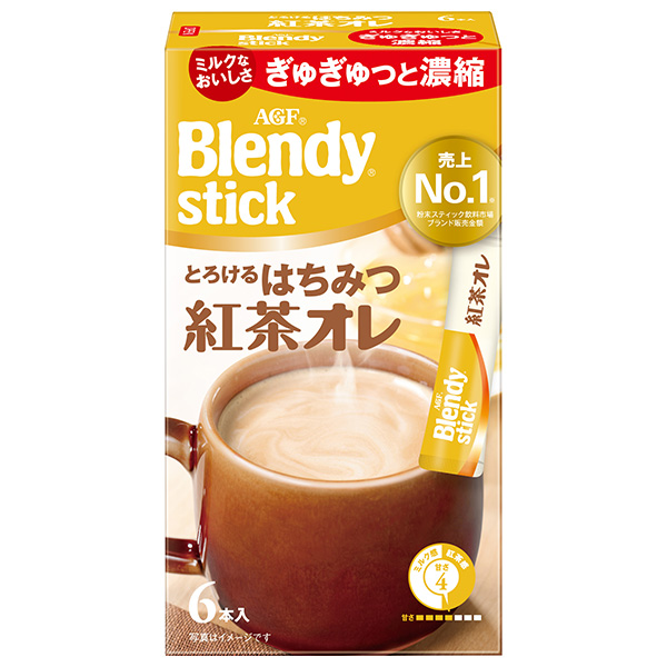 AGF ブレンディ スティック とろけるはちみつ紅茶オレ (9.9g×6本)×24箱入|インスタント スティック 粉末 紅茶
