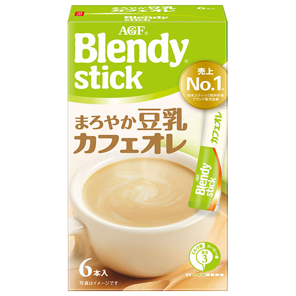 AGF ブレンディ スティック まろやか豆乳カフェオレ (10g×6本)×24箱入|インスタントコーヒー スティック カフェオレ 珈琲 豆乳