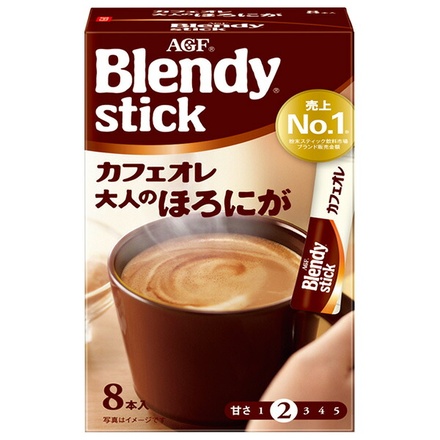 AGF ブレンディ スティック カフェオレ 大人のほろにが (7.5g×8本)×24箱入|インスタントコーヒー スティック カフェオレ 大人のほろにが