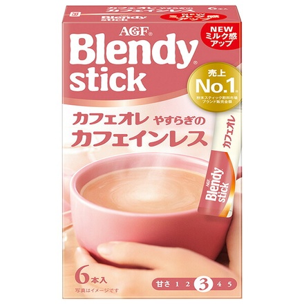 AGF ブレンディ スティック カフェオレ やすらぎのカフェインレス (7.5g×6本)×24箱入|インスタントコーヒー スティック カフェオレ カフェインレス