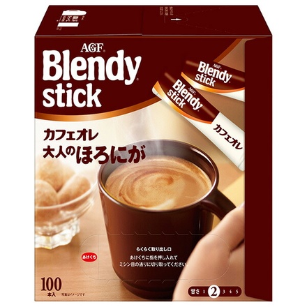 AGF ブレンディ スティック カフェオレ 大人のほろにが (7.5g×100本)×4箱入|インスタント スティック カフェオレ 大人のほろにが 苦味 大容量 お得