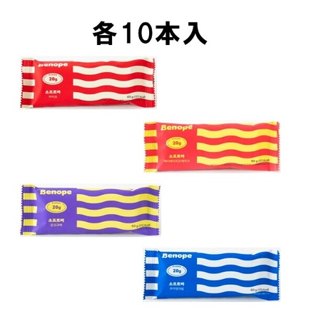 オンガネジャパン ベノプ ソフトバー 4種詰め合わせセット (各種10本)×(2ケース)|プロテインバー ソフト 低糖質 ダイエット 間食 コンビニ スイーツ 栄養補給