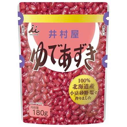 井村屋 北海道 パウチ ゆであずき 180gパウチ×20(10×2)袋入|ゆで小豆 小豆 スイーツ つぶあん お菓子 北海道産
