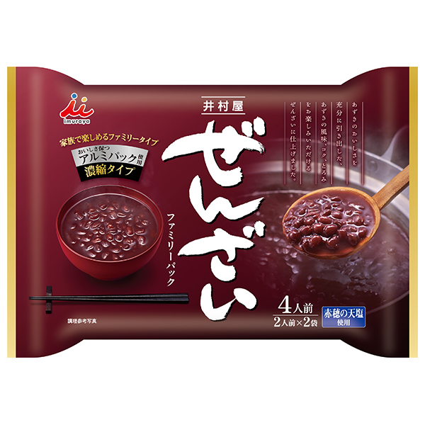 井村屋 ぜんざいファミリーパック 400(200g×2袋)g×12袋入|ぜんざい HOT ホット あずき 小豆 インスタント