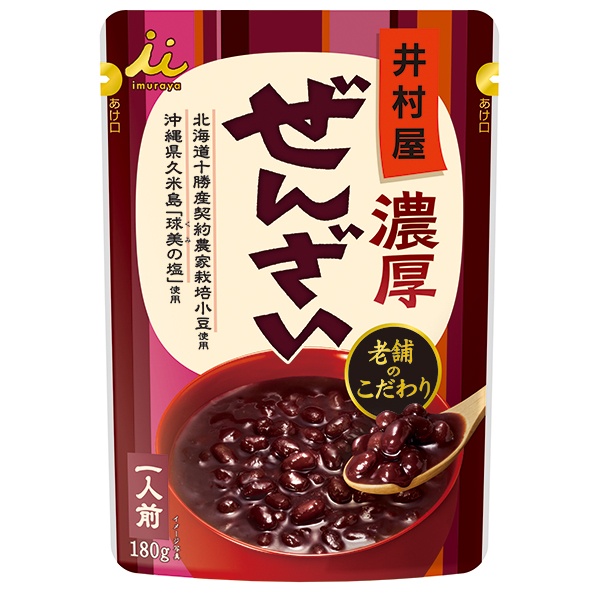 井村屋 濃厚ぜんざい 180g×30(5×6)袋入|小豆 北海道 和菓子