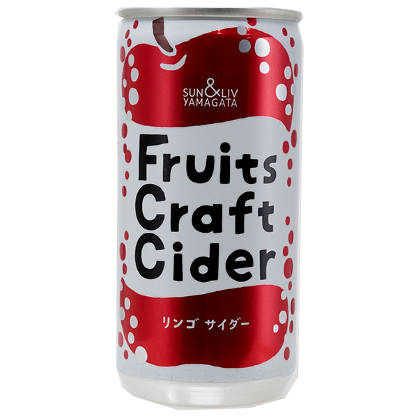 山形食品 FruitsCraftCider リンゴ 200ml缶×30本入×(2ケース)|リンゴ 炭酸 炭酸飲料 サイダー 林檎