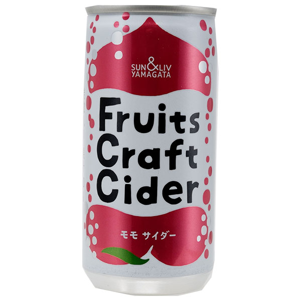 山形食品 FruitsCraftCider モモ 200ml缶×30本入×(2ケース)|桃 炭酸 炭酸飲料 サイダー もも