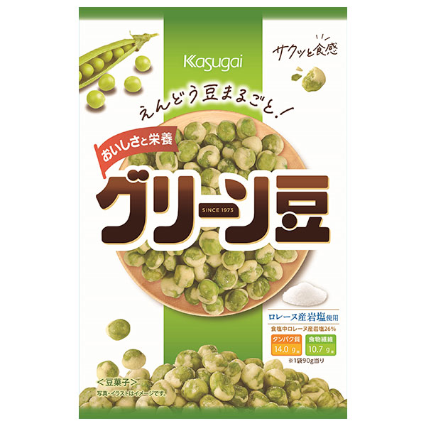 春日井製菓 グリーン豆 90g×12袋入 メーカー 問屋直送|お菓子豆菓子 袋 エンドウ豆 おつまみ