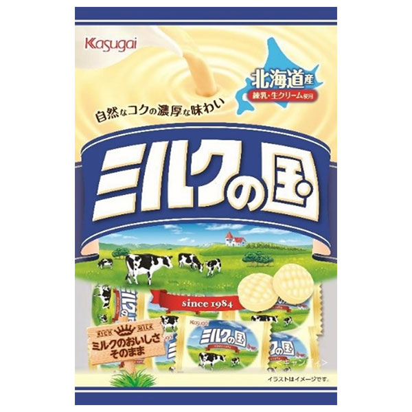 春日井製菓 ミルクの国 125g×12袋入 メーカー 問屋直送|お菓子 飴・キャンディー 袋 北海道産練乳・生クリーム使用