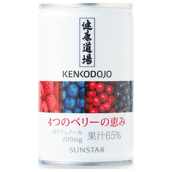 サンスター 健康道場 4つのベリーの恵み 160g缶×30本入|果実飲料 ミックス 缶