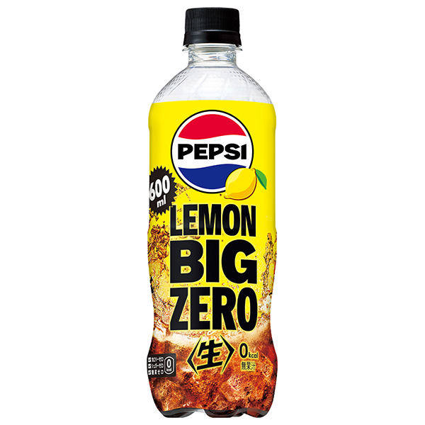 サントリー ペプシ 生 BIG ZERO LEMON【手売り用】 600mlペットボトル×24本入|炭酸飲料 ゼロ系 コーラ ZERO レモン