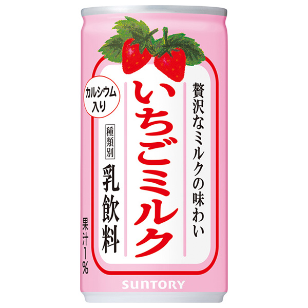 サントリー いちごミルク 190g缶×30本入|カルシウム いちごみるく