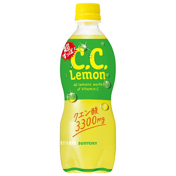 サントリー 超すっぱ C.C.レモン【手売り用】 500mlペットボトル×24本入|ビタミン 炭酸 クエン酸