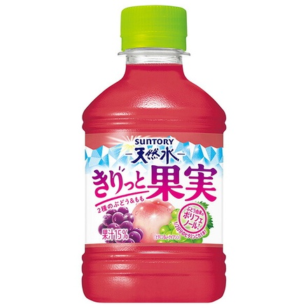 サントリー サントリー天然水 きりっと果実 2種のぶどう&もも 自販機用 280mlペットボトル×24本入|果汁飲料 ミックスジュース
