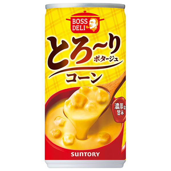 サントリー 【HOT用】ボスデリ とろーりポタージュ コーン 185g缶×30本入|HOT ホット コーンポタージュ 缶 コーンスープ