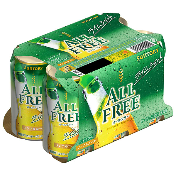 サントリー ALL FREE(オールフリー) ライムショット(6缶パック) 350ml缶×24本入|炭酸飲料 ビールテイスト ノンアルコール 授乳中 運転