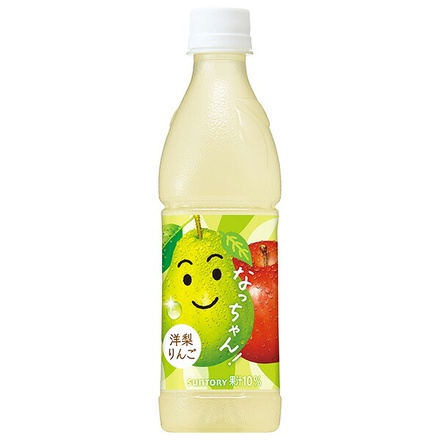 サントリー なっちゃん 洋梨りんご 冷凍兼用 425mlペットボトル×24本入|果実飲料 ミックス フルーツ アップル なし 冷凍兼用