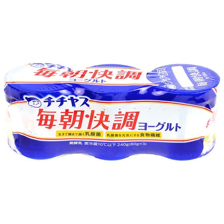 チチヤス 毎朝快調 ヨーグルト 80g×3P×10個入 チルド 冷蔵品|ヨーグルト 乳製品 まろやか風味 発酵乳 デザート ヨーグルトブランド 朝食向け