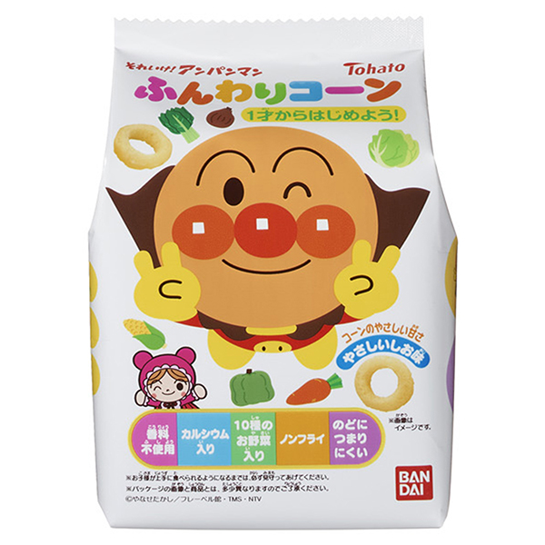 東ハト アンパンマン ふんわりコーン しお 20g×12袋入 メーカー 問屋直送|お菓子 おかし スナック 菓子 塩 アンパンマン