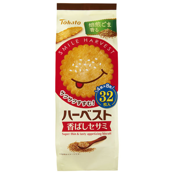 東ハト ハーベスト 香ばしセサミ 32枚×12袋入 メーカー 問屋直送|ビスケット 菓子 スナック菓子 焙煎ゴマ