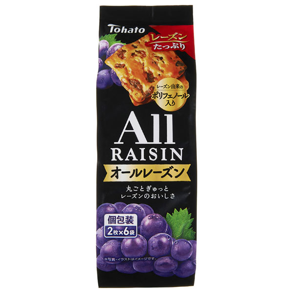 東ハト オールレーズン 12枚(2枚×6袋)×12個入 メーカー 問屋直送|レーズン ぶどう ブドウ 葡萄 クッキー 菓子