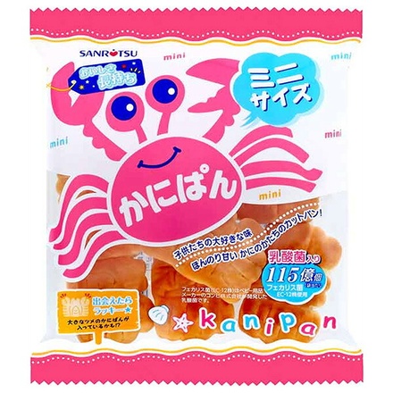 三立製菓 ミニかにぱん 80g×15袋入|一般食品 パン 菓子パン 乳酸菌入り かにぱん カニパン おやつ 乳酸菌 フェカリス菌 保存