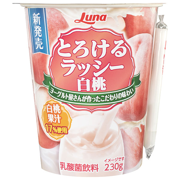 日本ルナ とろけるラッシー 白桃 230g×6本入 チルド 冷蔵品|ラッシー 白桃 桃
