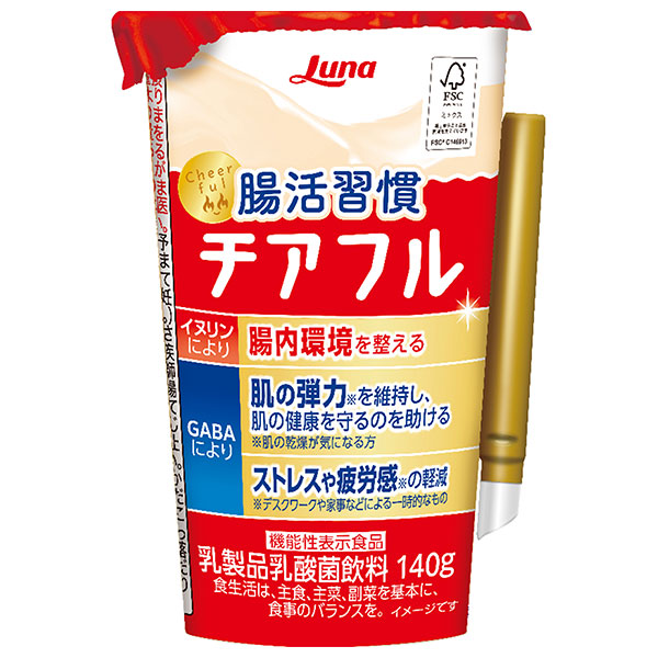 日本ルナ 腸活習慣 チアフル 140g×8本入 チルド 冷蔵品|乳酸菌飲料 GABA