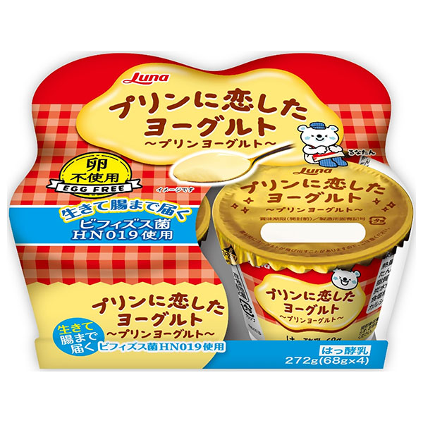 日本ルナ プリンに恋したヨーグルト (68g×4)×6個入 チルド 冷蔵品|プリン ヨーグルト 卵不使用 ビフィズス菌