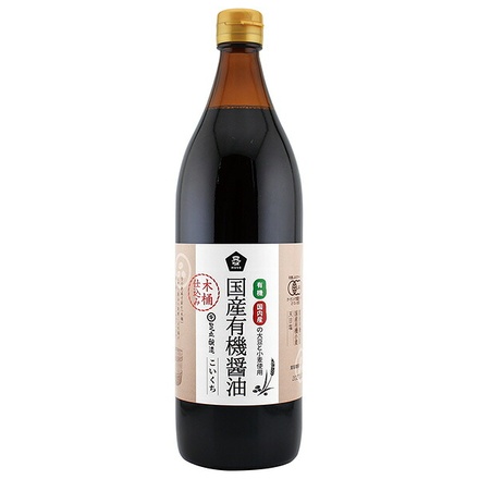 ムソー 木桶仕込み 国産 有機 濃口醤油 900ml×4本入|調味料 醤油 濃口 濃い口 こいくち
