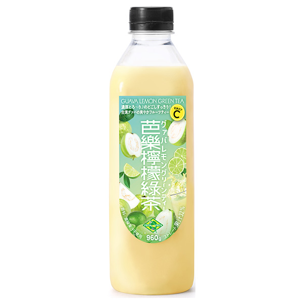 フルッタフルッタ グァバレモングリーンティー 960gペットボトル×12本入 チルド 冷蔵品|茶 翡翠檸檬 台湾 紅茶 フルーツ 緑茶