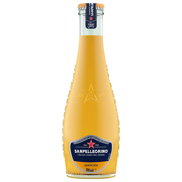 日仏貿易 サンペレグリノ イタリアンスパークリングドリンク アランチャータ(オレンジ) 200ml瓶×24本入|炭酸 果汁 イタリア