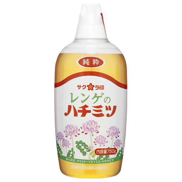 加藤美蜂園 サクラ印 純粋レンゲハチミツ 750g×12本入|嗜好品 シロップ はちみつ 蜂蜜