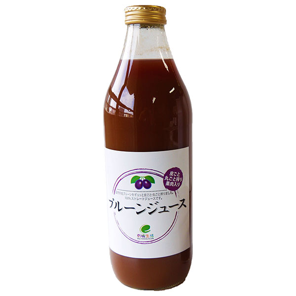 イー・有機生活 有機生活のプルーンジュース 1000ml瓶×6本入|フルーツジュース 果汁100% 果実飲料 プルーン 果肉入り 1L 1l