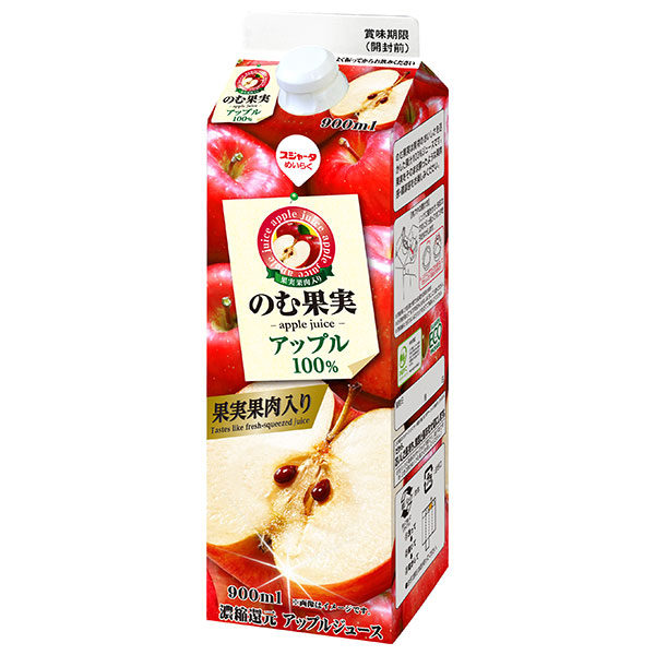 スジャータ のむ果実 アップル 900ml紙パック×12本入 チルド 冷蔵品|フルーツ 果実飲料 りんご 100%