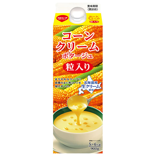 スジャータ コーンクリームポタージュ 粒入り 900g紙パック×6本入|野菜飲料 コーンスープ 紙パック