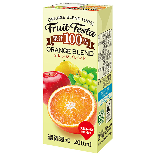 スジャータ フルーツフェスタ オレンジブレンド 200ml紙パック×24本入|オレンジジュース オレンジ 紙パック