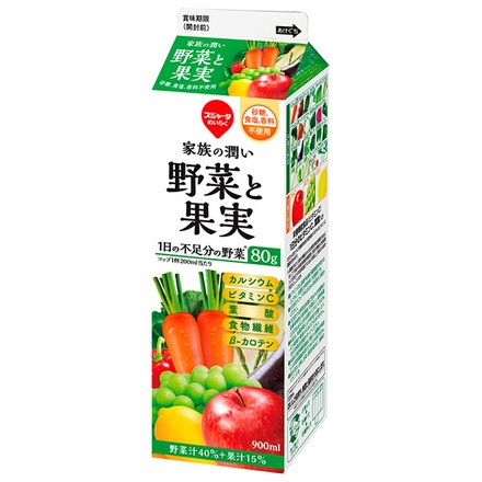 スジャータ 家族の潤い 野菜と果実 900ml紙パック×12本入 チルド 冷蔵品|チルド 野菜 野菜ジュース ミックス 紙パック 1l 1L