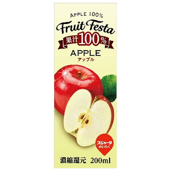 スジャータ フルーツフェスタ アップル 200ml紙パック×24本入|果実飲料 アップル 紙パック