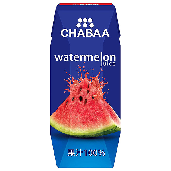 HARUNA(ハルナ) CHABAA(チャバ) 100%ジュース ウォーターメロン(プリズマ容器) 180ml紙パック×36本入|果汁100% すいか レモン ミックス 紙パック