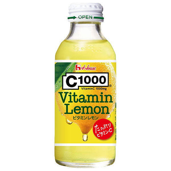 ハウスウェルネス C1000 ビタミンレモン 140ml瓶×30本入|炭酸飲料 ビタミン補給 瓶 レモン