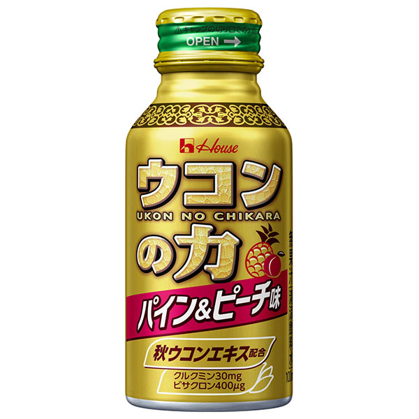 ハウスウェルネス ウコンの力 パイン&ピーチ味 100mlボトル缶×30本入|栄養 秋ウコン ビタミン ハウス ボトル缶