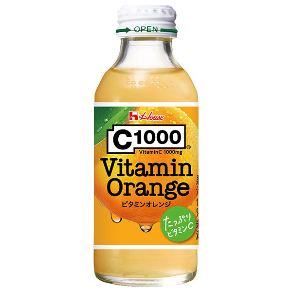 ハウスウェルネス C1000 ビタミンオレンジ 140ml瓶×30本入|炭酸飲料 果汁 オレンジ C1000 C1000 ビタミン
