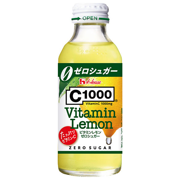 ハウスウェルネス C1000 ビタミンレモン ゼロシュガー 140ml瓶×30本入|炭酸飲料 ビタミン補給 瓶 レモン ゼロシュガー