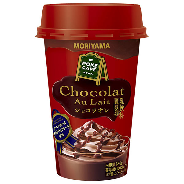 守山乳業 POKE CAFE(ポケカフェ) ショコラオレ 180g×12本入 チルド 冷蔵品|ココア cocoa チョコレート チョコ チルド