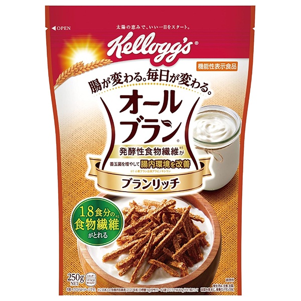 ケロッグ オールブラン ブランリッチ 250g×6袋入|健康 朝食 フレーク 小麦