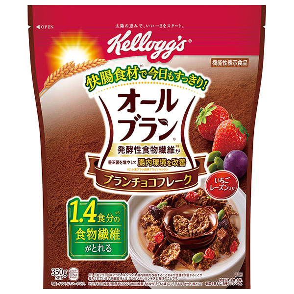 ケロッグ オールブラン ブランチョコフレーク 350g×6袋入|食物繊維 善玉菌 腸内環境改善 朝食 フレーク