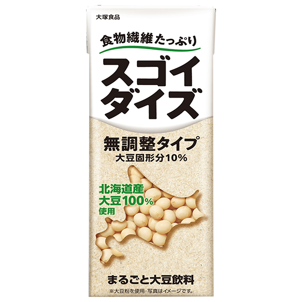 大塚食品 スゴイダイズ 無調整タイプ 200ml紙パック×24本入|大豆飲料 食物繊維 植物性 紙パック