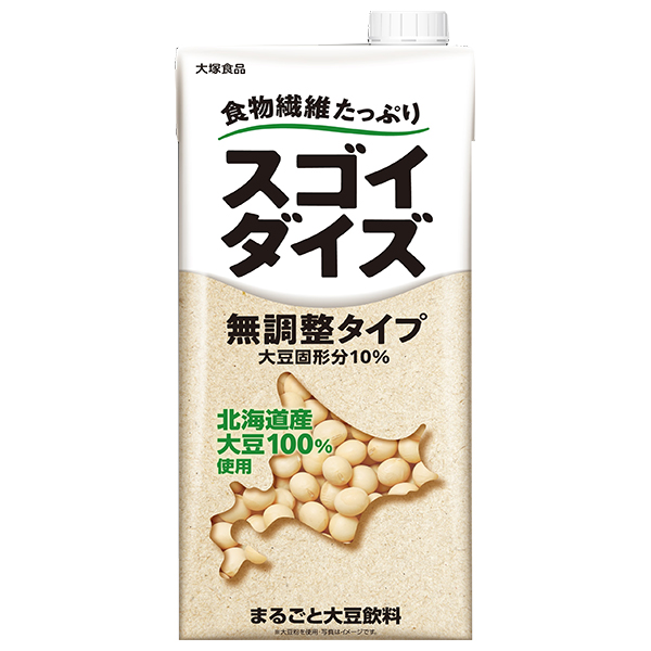 大塚食品 スゴイダイズ 無調整タイプ 1000ml紙パック×6本入|大豆 紙パック イソフラボン 食物繊維
