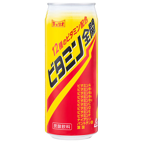 チェリオ ビタミン全開 500ml缶×24本入|炭酸 エナジードリンク ビタミン 栄養 缶